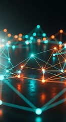 Abstract Network Connections Illustrating Futuristic Digital Intelligence and Global Connectivity