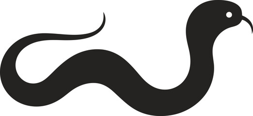Fototapeta premium Vector art of a simple black snake illustration on a light background perfect for a logo design or minimalist wildlife artwork