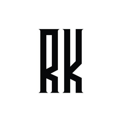 RK monogram logo design letter text name symbol monochrome logotype alphabet character simple logo