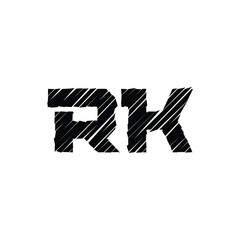 RK monogram logo design letter text name symbol monochrome logotype alphabet character simple logo