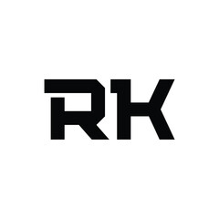 Fototapeta premium RK monogram logo design letter text name symbol monochrome logotype alphabet character simple logo