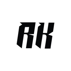 RK monogram logo design letter text name symbol monochrome logotype alphabet character simple logo