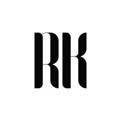 RK monogram logo design letter text name symbol monochrome logotype alphabet character simple logo