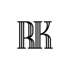 RK monogram logo design letter text name symbol monochrome logotype alphabet character simple logo