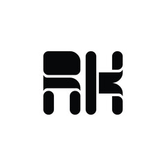 RK monogram logo design letter text name symbol monochrome logotype alphabet character simple logo