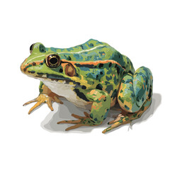 frog isolated in White Background, frog vector, Flat lay vector illustration