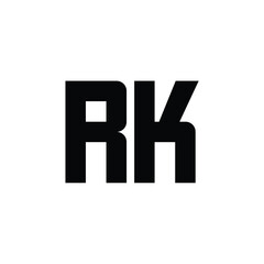 Obraz premium RK monogram logo design letter text name symbol monochrome logotype alphabet character simple logo