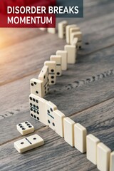 Disorder Breaks Momentum - An Abstract Display of Falling Dominoes