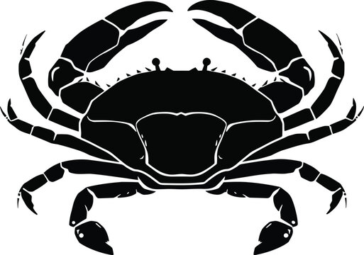 Vector art of a black crab illustration on a transparent background perfect for seafood menus or nautical themed designs and ocean life illustrations