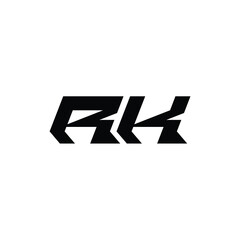 RK monogram logo design letter text name symbol monochrome logotype alphabet character simple logo
