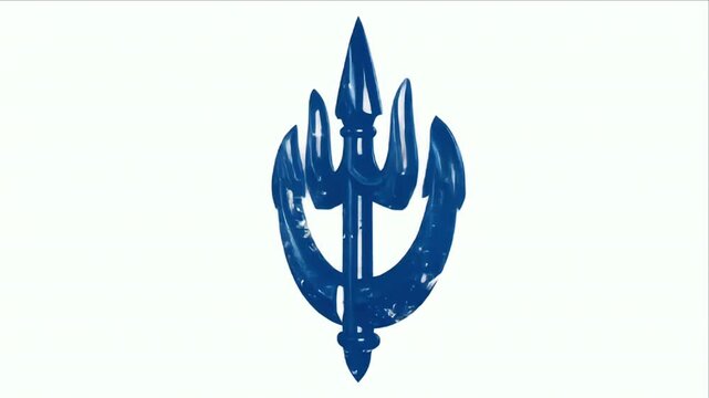 Dark blue spear shaped object