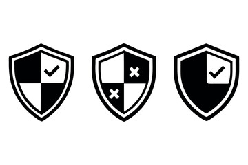 Set of five security and protection vector icons