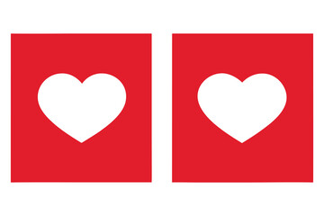 Four distinct red heart icons in various styles