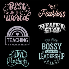 A high-quality collection of motivational quotes and appreciation designs for teachers and students. Ideal for print-on-demand products like T-shirts, mugs, tote bags, posters, and classroom decor. 