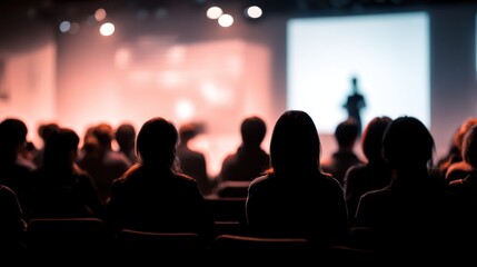Audience listening to presentation