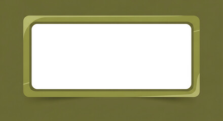 Empty Rectangular Frame on Olive Green Background