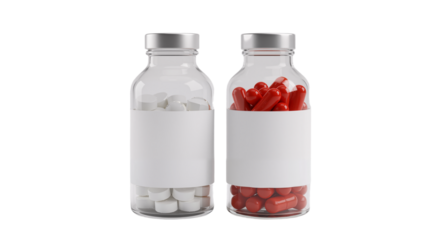 Two Medicine Bottles – Clear, Minimalist Healthcare Essentials