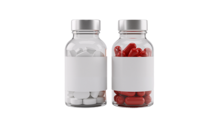 Two Medicine Bottles – Clear, Minimalist Healthcare Essentials