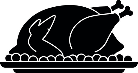 Roasted turkey silhouette icon