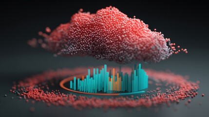 Cloud computing data visualization cityscape