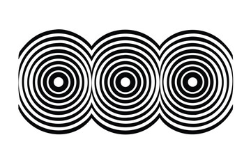 Concentric Circles Seamless Vector Pattern. Pulsating Optical Illusion Background