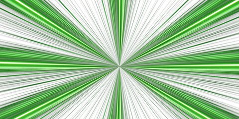 Obraz premium blur green radial glowing light streak and laser speed motion effect,glowing speed line on night road,blur flash curves neon line wave