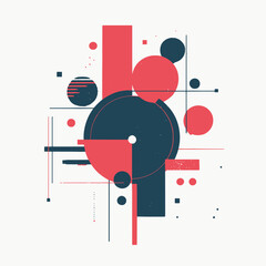 Obraz premium geometric isolated in White Background, geometric vector, Flat lay vector illustration