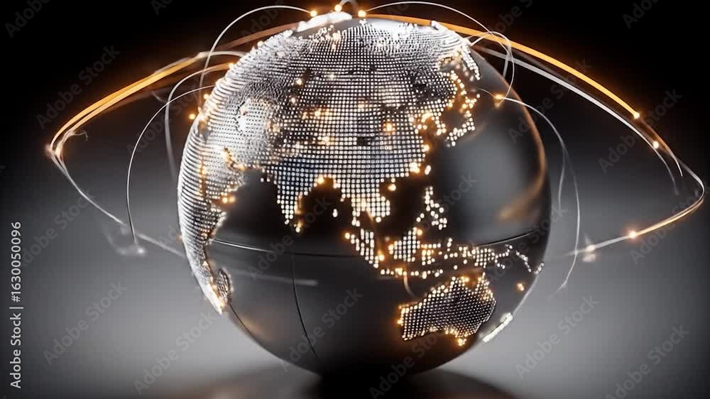 Aufkleber global network: a 3d render of the interconnected world