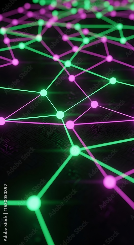 Poster abstract network connections illustrating data flow and digital communication