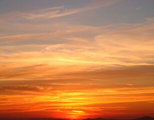 Obraz premium Sunset Sky With Orange Clouds