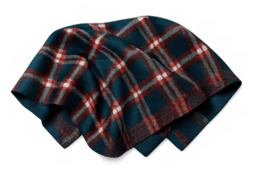 Soft plaid blanket featuring teal, red, white checks, providing warmth and comfort with classic textured design and inviting color palette