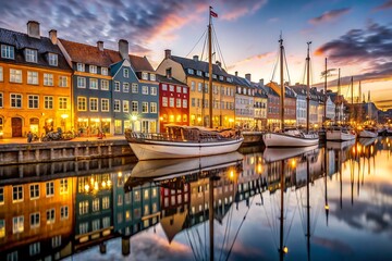 Nyhavn Canal Copenhagen Reflecting Colorful
