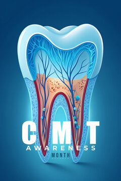 Design for CMT Awareness month, all people should be aware of CMT. Tooth design.