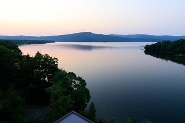 Sunset over Lake Akan in Hokkaido, Japan