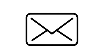 White Envelope Icon On Black Background