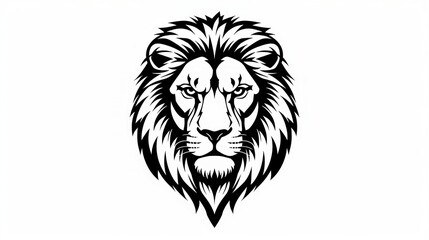 Powerful Lion Face in Line Art