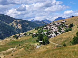 Saint-Véran, plus haut village d'Europe. Hautes-Alpes, Parc Régional du Queyras, France