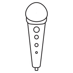 Podcast mike, journalist microphone, karaoke, conference. microphone line icon. mic line icon.