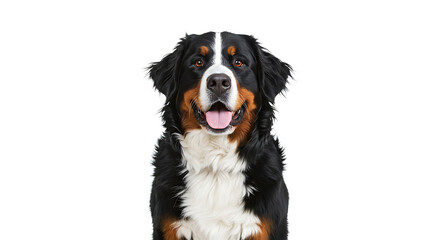 Majestic Bernese Mountain Dog on white background