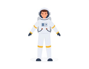 Cartoon astronaut in white suit