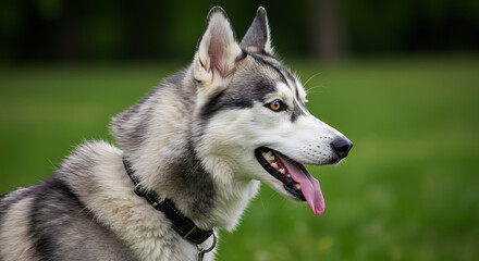 Obraz premium Majestic Siberian Husky on white background