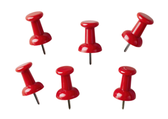 Six red pushpins