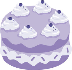 Illustration of a Purple Blueberry Cake