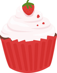 Strawberry Cupcake Illustration