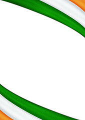 Indian Tricolor Wavy Banner Frame Design background 
