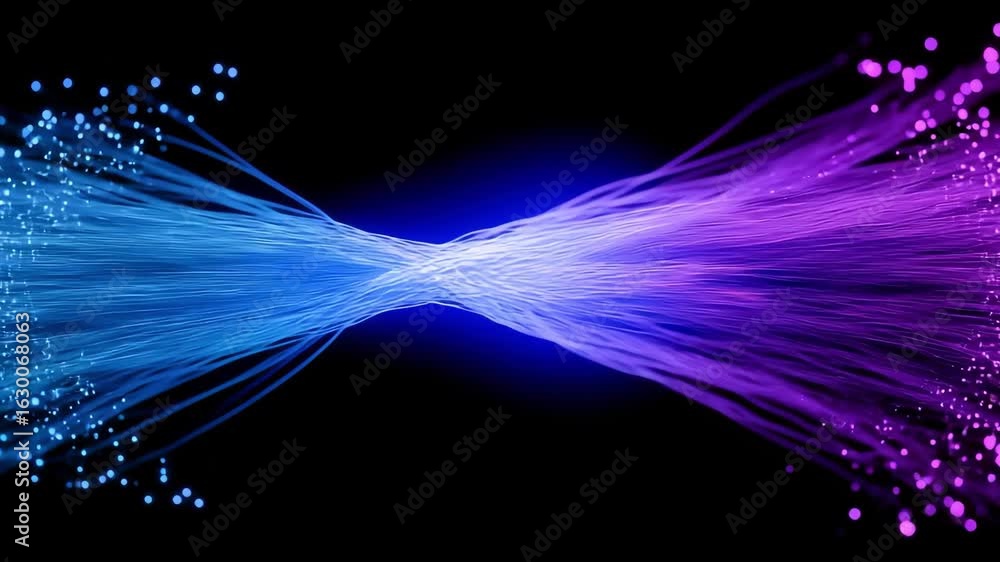 Poster colorful light streams intertwine to show energy transfer in an engaging visual display set against 
