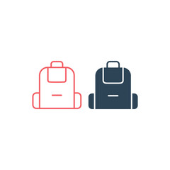 Bagpack vector illustration icons set