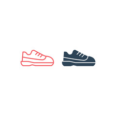 Running shoes vector illustration icons set
