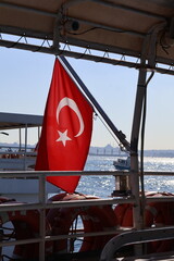 Turkish flag on a ship