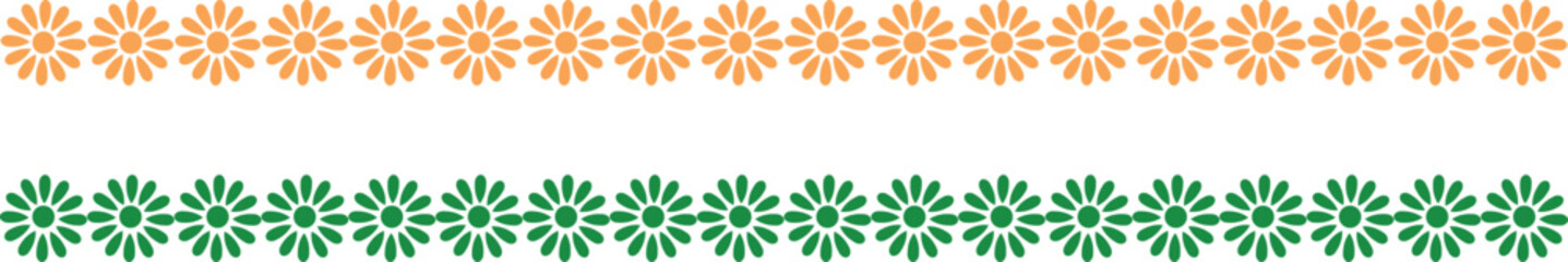 Naklejka na ściany i meble Tricolor floral festive independence day border vector element